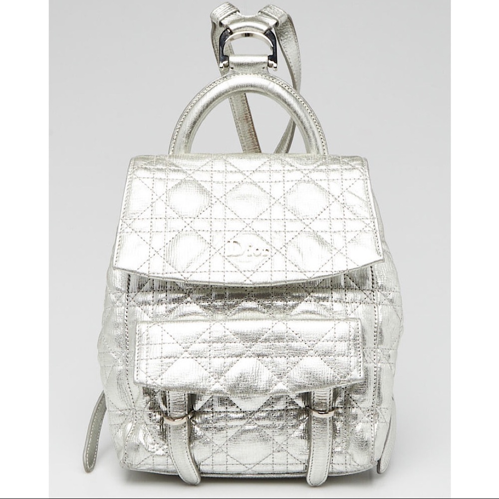 RARE Christian Dior Stardust Metallic Silver Backpack